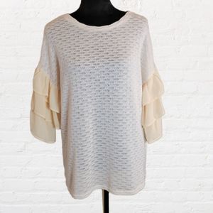 Nitt by Flying Tomato Peachy Top with Ruffles Med